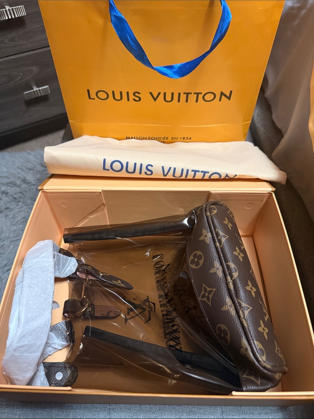 Louis Vuitton Transparent Monogram PVC Tote with Brown Monogram Trim - Picture 2 of 3